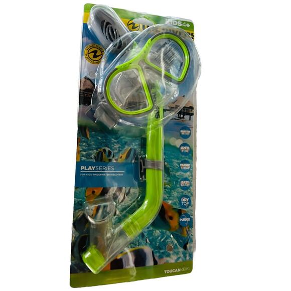 US Divers Playseries Kids Mask and Dry Top Snorkel Combo Set New In Packaging